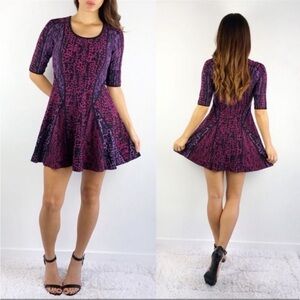 NIC+ZOE Anthropologie Vibrant Purple and Pink Mini Dress